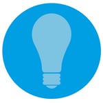 A lightbulb representing brand awareness.