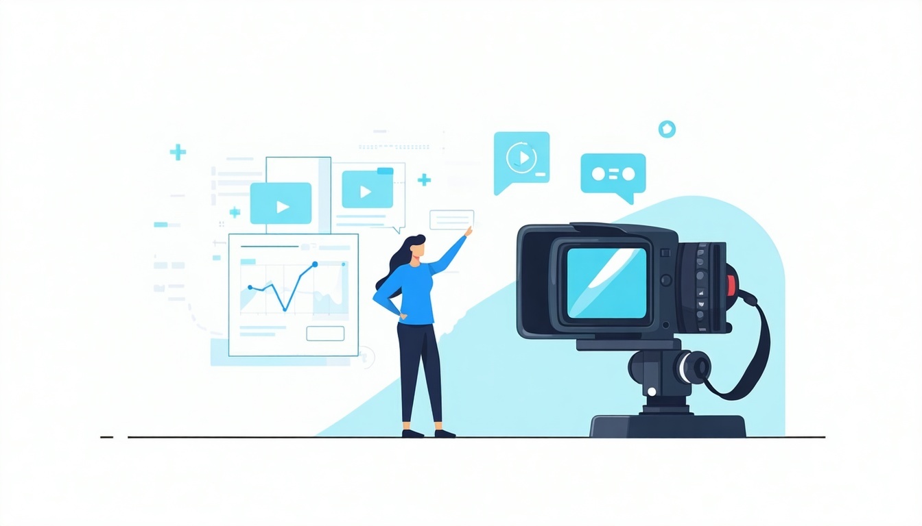 discovery and marketing video flat vector