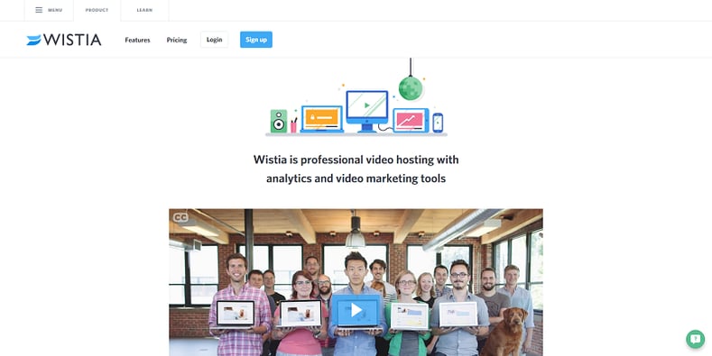 A product page from Wistia.
