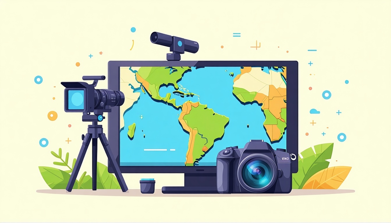 india global hub for video production flat vector-1