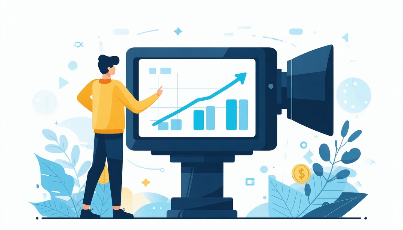 investing with professional video flat vector