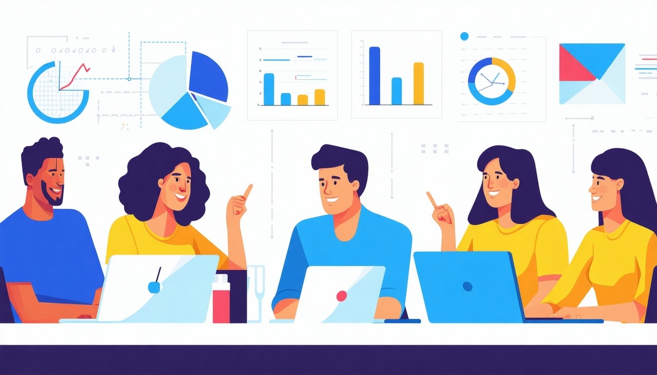 marketing team company flat vector-1