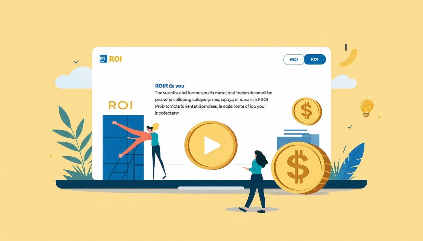 promo video roi flat vector