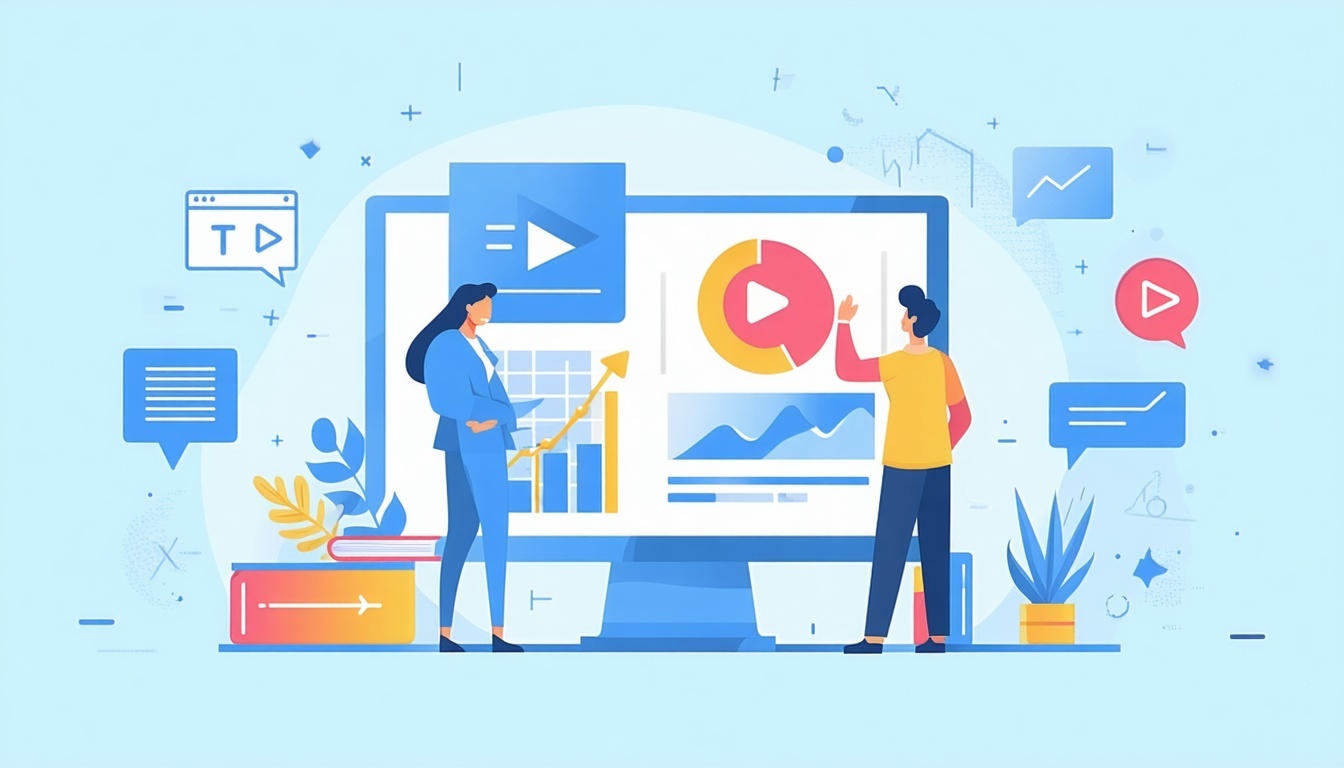 results driven video content flat vector-1