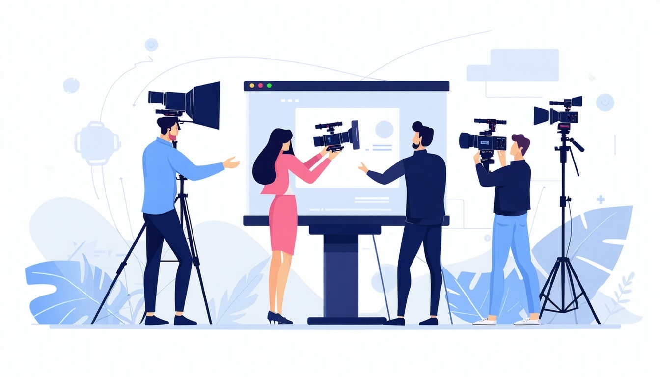 selecting the right team for video production flat vector-1