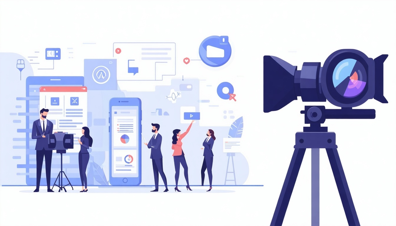 tailor fit video marketing flat vector