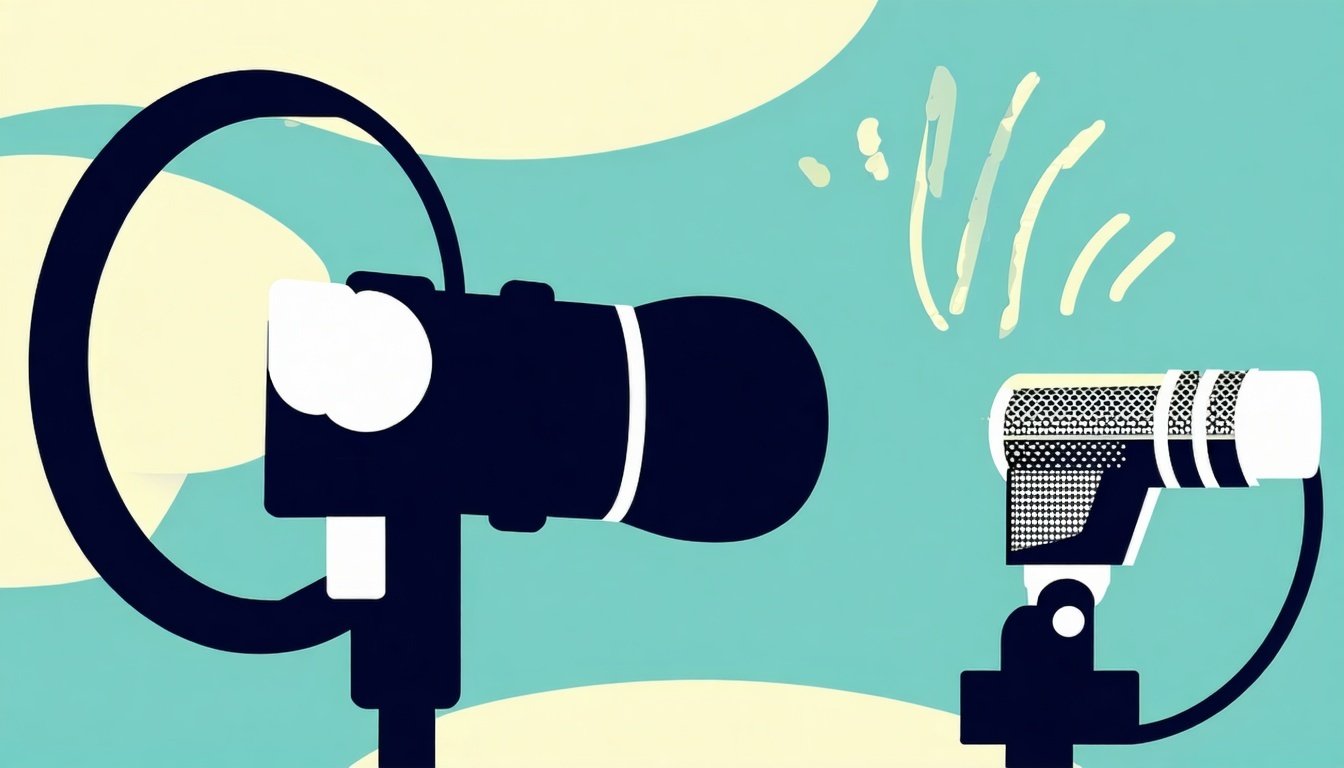 voice over or narration flat vector