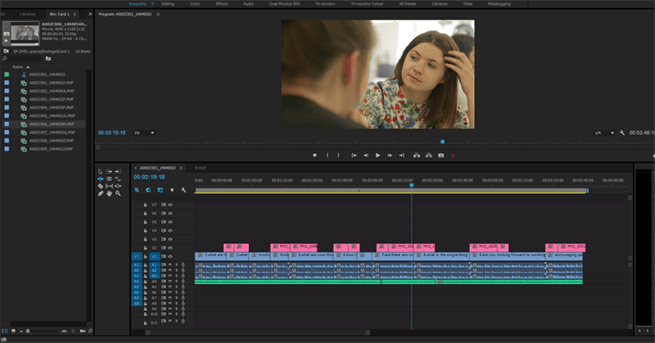 Tilly's work editing one of our video projects.