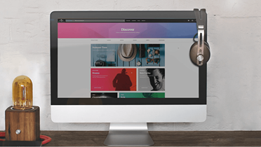 Computer screen showing product demo examples